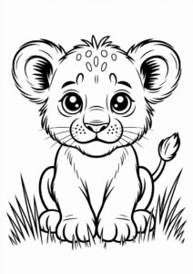 Cute Lion Cub To Color 2