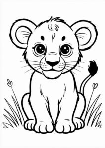 Cute Lion Cub To Color 4