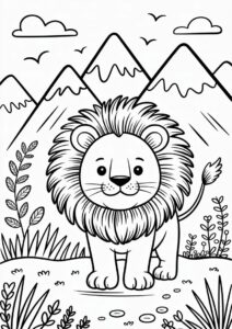 Cute Lion With Mountains In Background 1