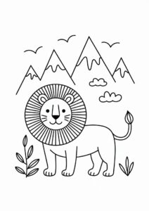 Cute Lion With Mountains In Background 3