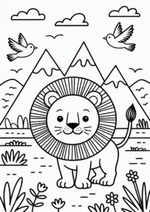 Cute Lion With Mountains In Background 4