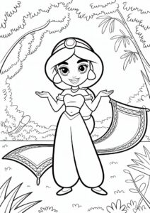 Cute Princess Coloring Page Of Jasmine 3