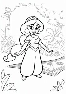 Cute Princess Coloring Page Of Jasmine 4