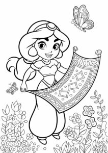 Cute Princess Coloring Page Of Jasmine 5