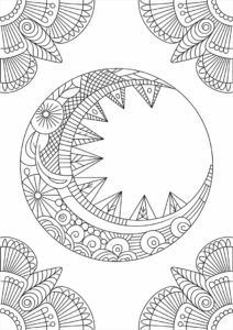 Detailed Mandala Moon Coloring Page 3