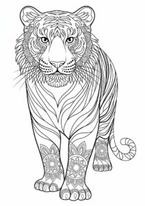 Detailed Mandala Tiger For Adults 1