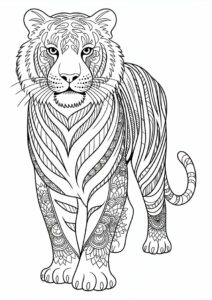 Detailed Mandala Tiger For Adults 3