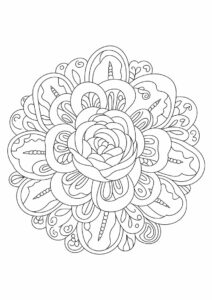 Detailed Rose Mandala For Relaxation 1
