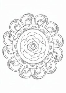 Detailed Rose Mandala For Relaxation 2