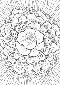 Detailed Rose Mandala For Relaxation 4