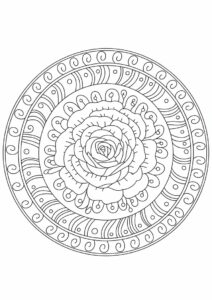 Detailed Rose Mandala For Relaxation 5