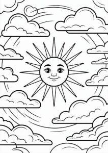 Detailed Sun In The Sky With Clouds 3