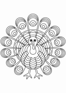 Detailed Turkey Mandala Coloring Sheet 2