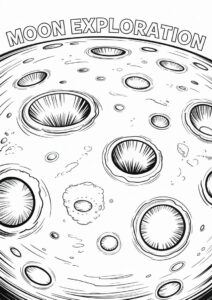 Detailed View Of Moon Craters Coloring Page 1