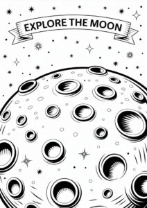 Detailed View Of Moon Craters Coloring Page 2