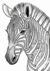 Detailed Zebra Mandala Coloring Page For Adults 1