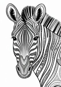 Detailed Zebra Mandala Coloring Page For Adults 3