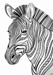 Detailed Zebra Mandala Coloring Page For Adults 4