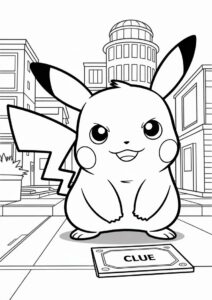 Detective Pikachu Coloring In For Kids 1