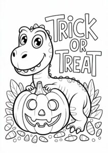 Dinosaur and Pumpkins 1