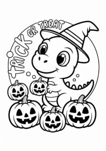 Dinosaur and Pumpkins 2
