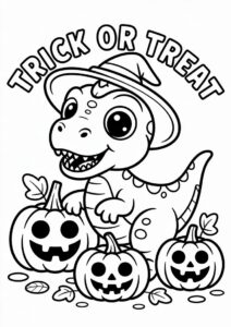 Dinosaur and Pumpkins 3