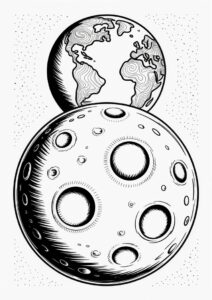 Earth Rising Over Moon Coloring Sheet 3