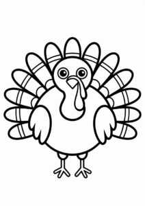 Easy Cartoon Turkey Coloring In 2