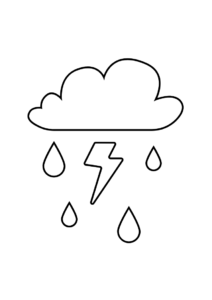 Easy Cloud With Rain Coloring Page 4