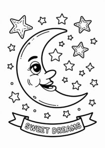 Easy Moon Coloring Page For Kids 2