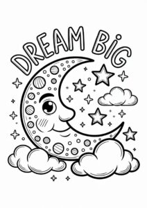 Easy Moon Coloring Page For Kids 3