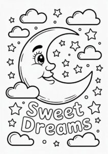 Easy Moon Coloring Page For Kids 4
