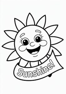 Easy Outline Of A Smiling Sun To Color 2