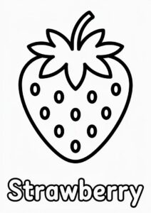 Easy Outline Of Strawberry 3