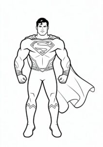 Easy Outline Of Superman Coloring Sheet 1