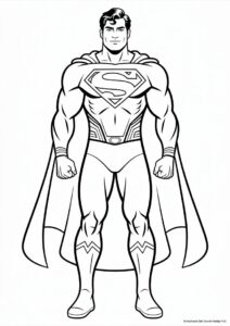 Easy Outline Of Superman Coloring Sheet 3