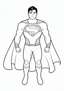 Easy Outline Of Superman Coloring Sheet 4