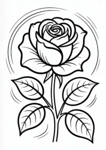 Easy Outline Of a Rose 1