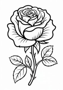 Easy Outline Of a Rose 2