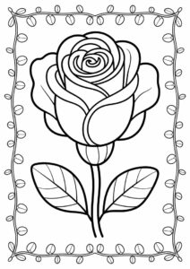 Easy Outline Of a Rose 3