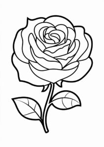 Easy Outline Of a Rose 4