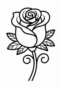 Easy Outline Of a Rose 6