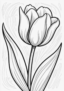 Easy Outline Of a Single Tulip 1