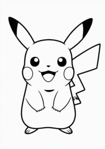 Easy Pikachu Coloring Page For Preschoolers 1