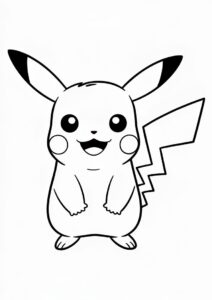 Easy Pikachu Coloring Page For Preschoolers 3