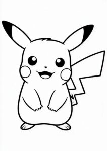 Easy Pikachu Coloring Page For Preschoolers 4