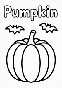 Easy Pumpkin Coloring Page And Template For Kids 1