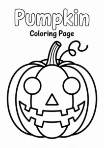 Easy Pumpkin Coloring Page And Template For Kids 2