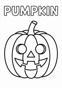 Easy Pumpkin Coloring Page And Template For Kids 3