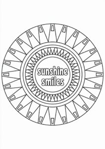 Easy Sun Mandala Coloring Page For Kids 1